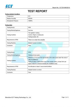 EK IP66 TESTĒŠANAS sertifikāts